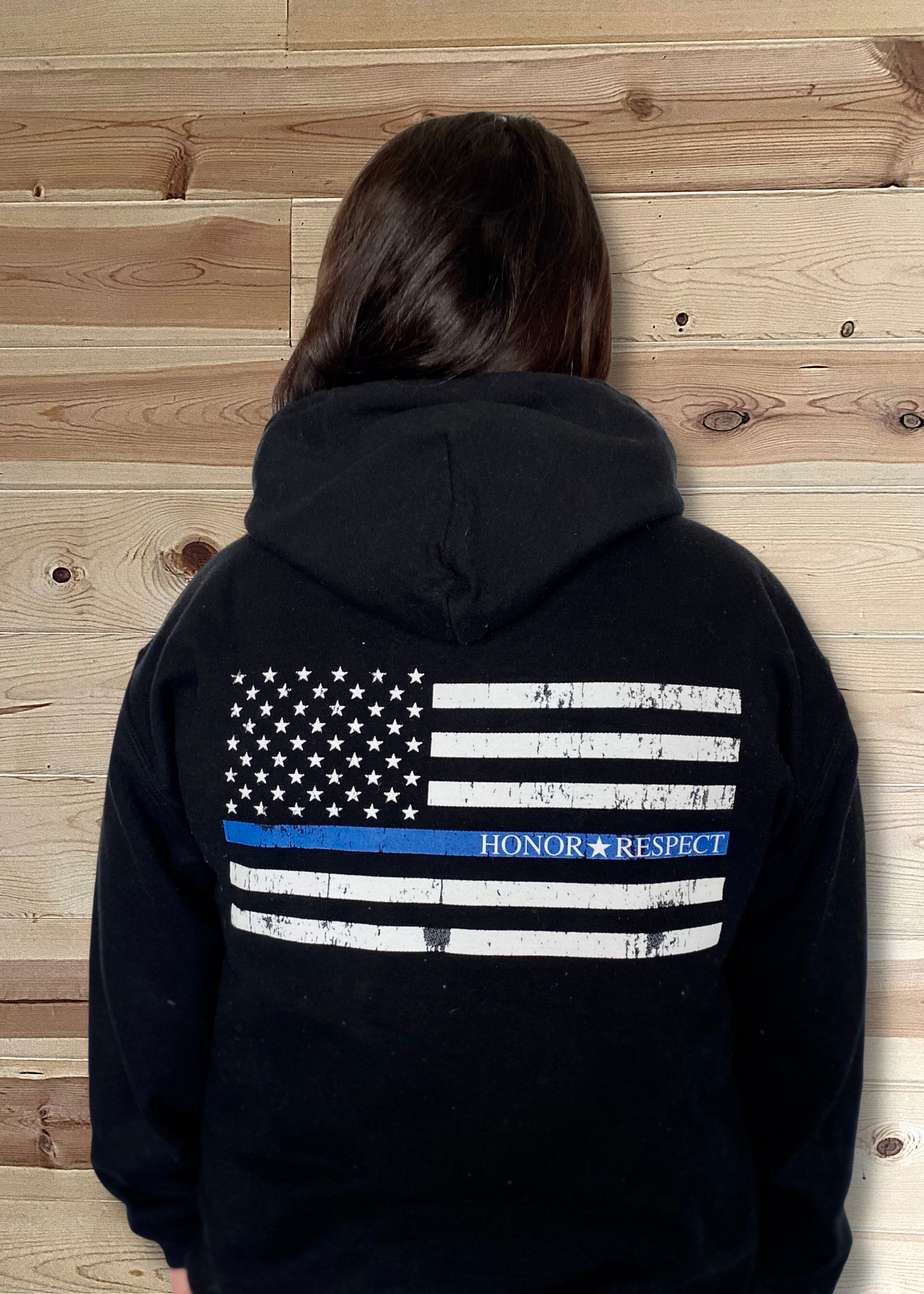 Thin blue line zip deals up jacket